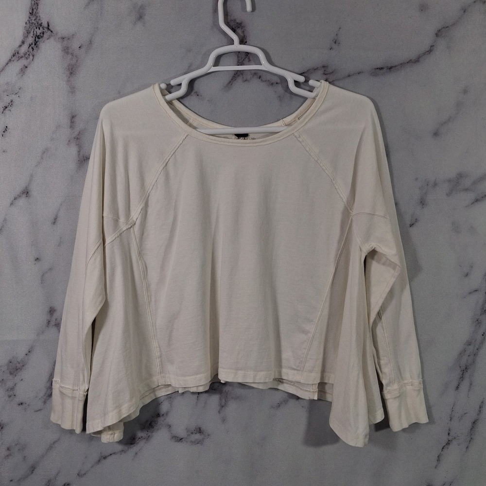 We The Free Cupcake Sunrise Top Women's Ivory XS Cotton Long Sleeve.